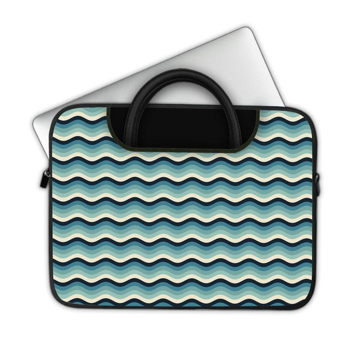 White Blue Waves - Pockets Laptop Sleeve