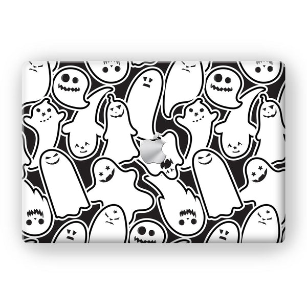 White Halloween Pattern - MacBook Skins