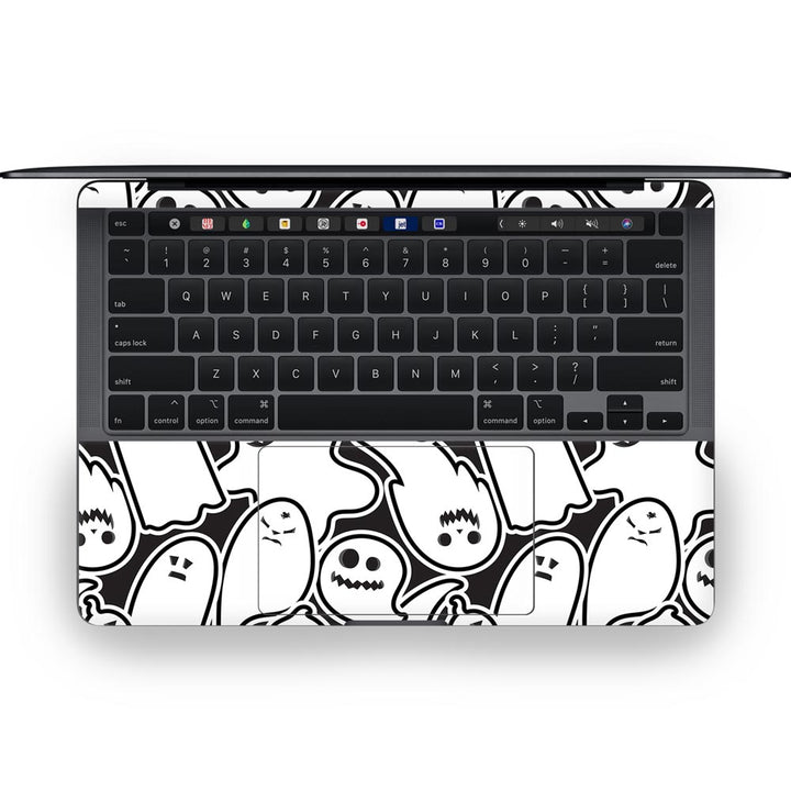 White Halloween Pattern - MacBook Skins