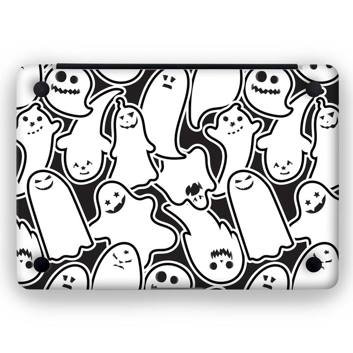 White Halloween Pattern - MacBook Skins