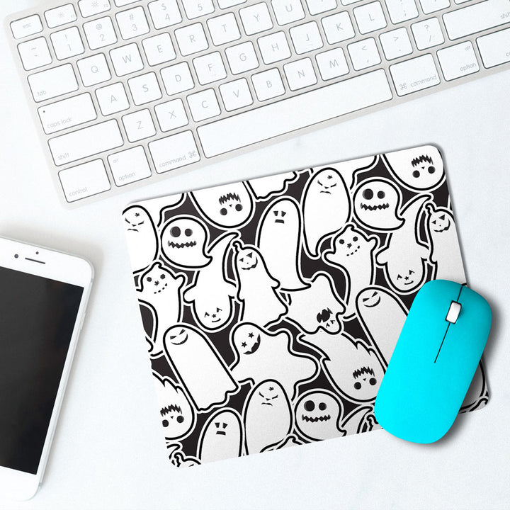 White Halloween Pattern - Mousepad