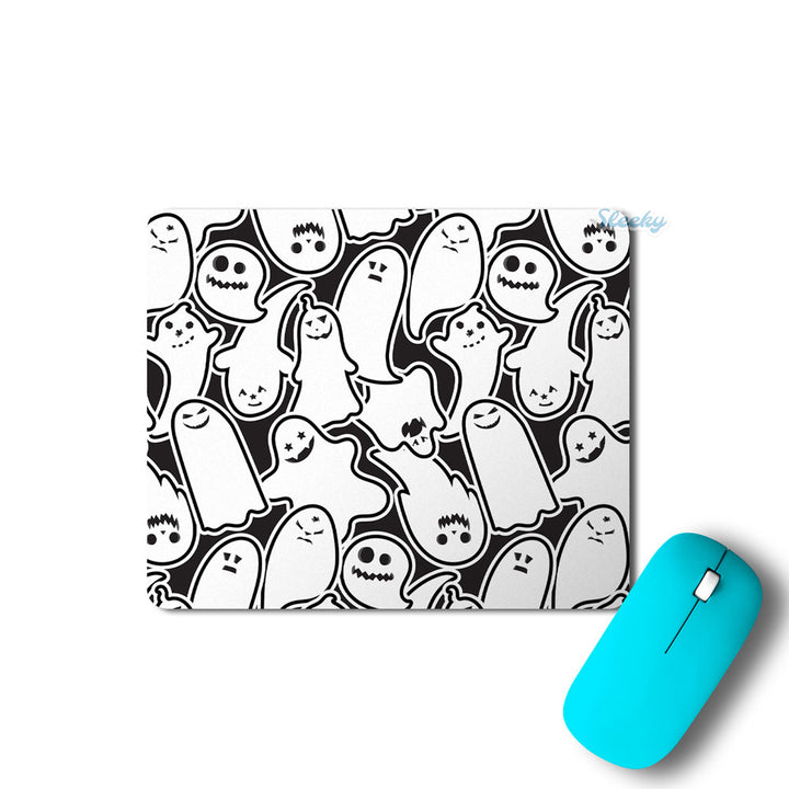 White Halloween Pattern - Mousepad