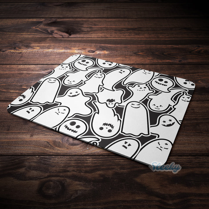 White Halloween Pattern - Mousepad