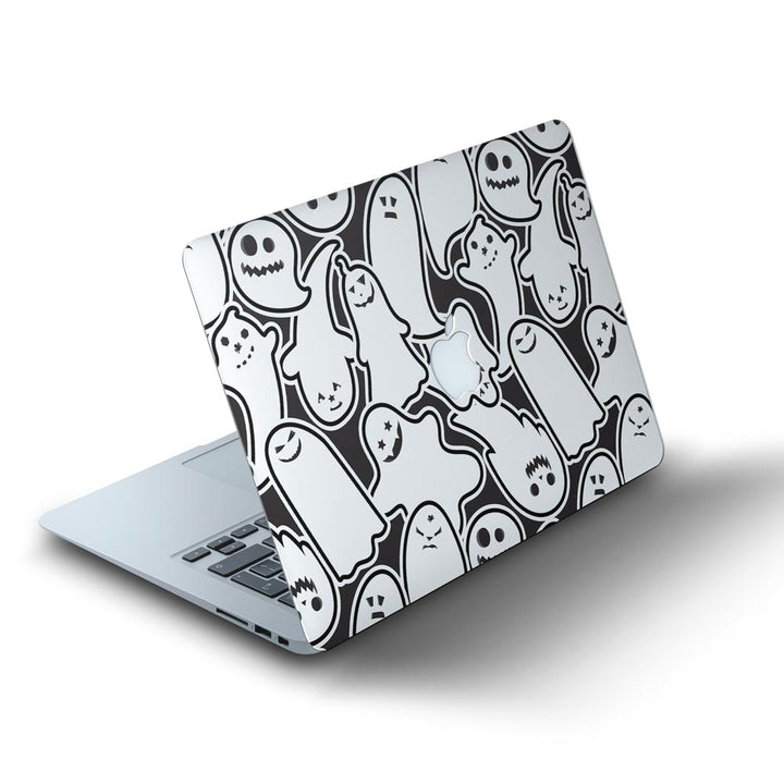 White Halloween Pattern - MacBook Skins