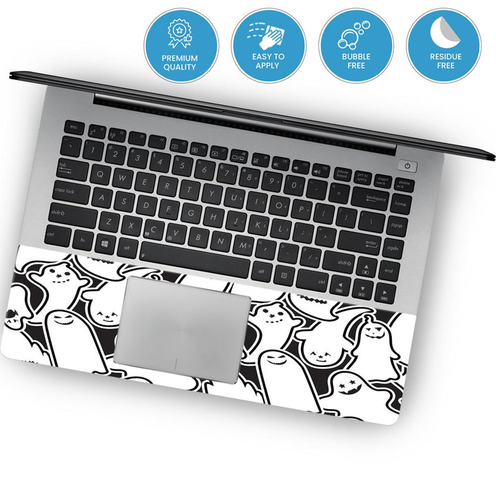 White Halloween Pattern - Laptop Skins