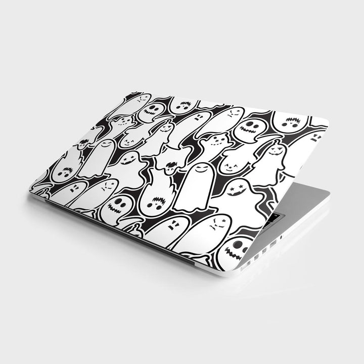 White Halloween Pattern - Laptop Skins