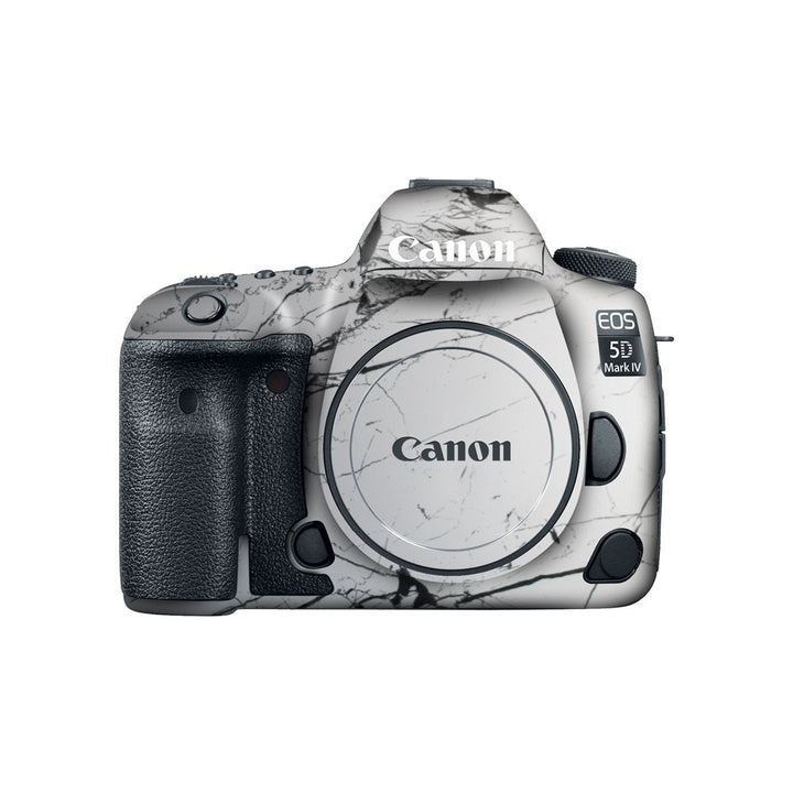 White Marble Black Strips - Canon Camera Skins