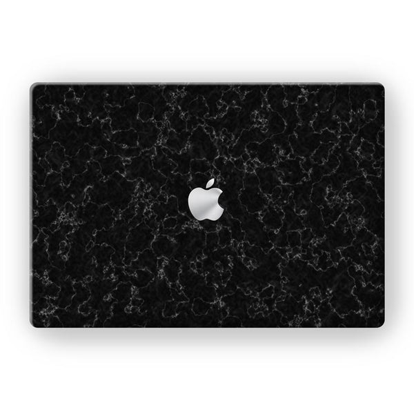 White Veined Black Marble - MacBook Skins