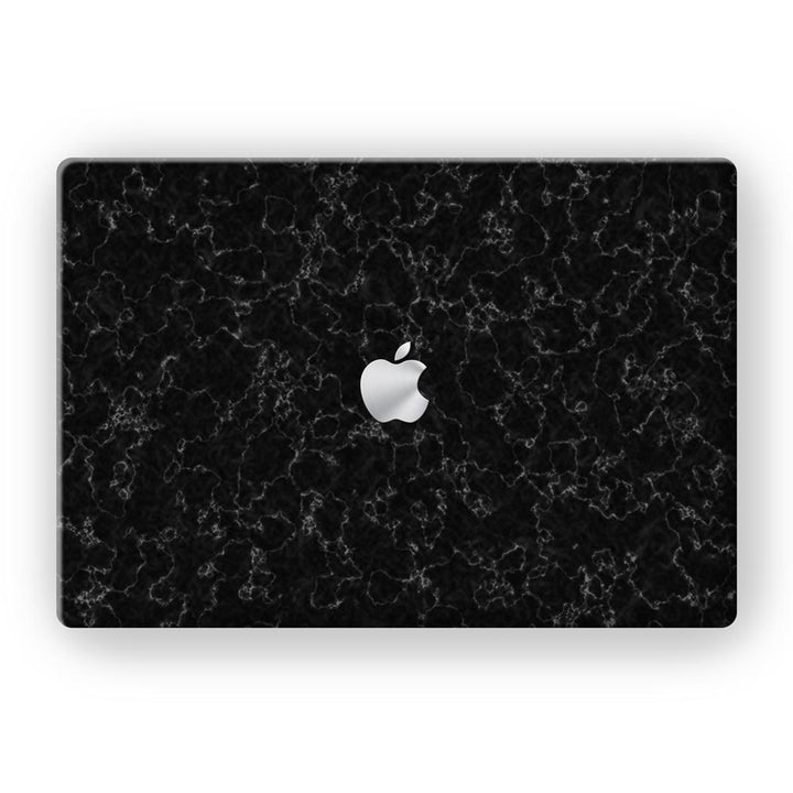 White Veined Black Marble - MacBook Skins