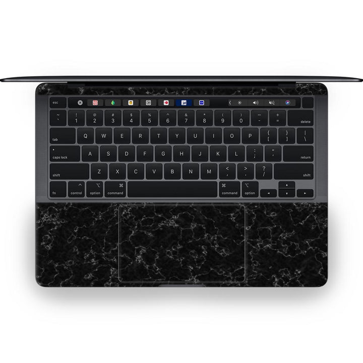 White Veined Black Marble - MacBook Skins