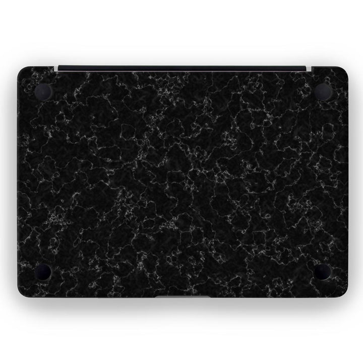 White Veined Black Marble - MacBook Skins