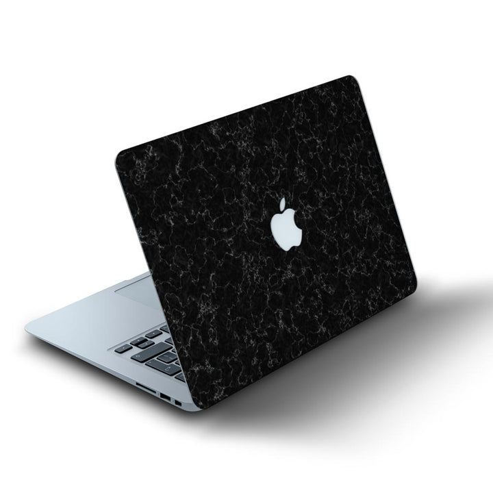 White Veined Black Marble - MacBook Skins