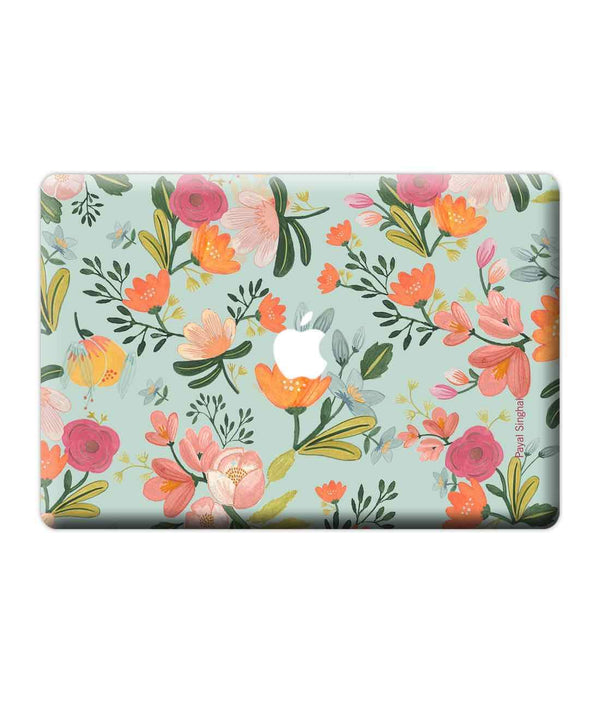 Payal Singhal Aqua Handpainted Flower - Skins for Macbook Pro Retina 15"By Sleeky India, Laptop skins, laptop wraps, Macbook Skins