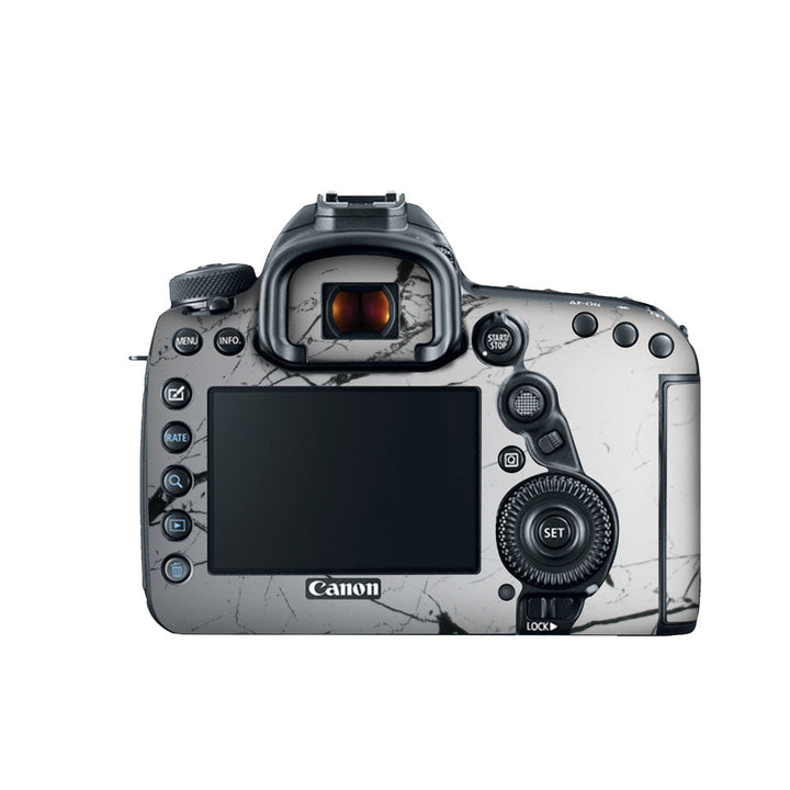 White Marble Black Strips - Canon Camera Skins