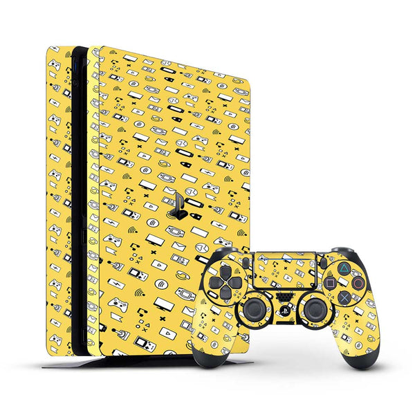 Yellow Retro - Sony PlayStation 4 Console Skins