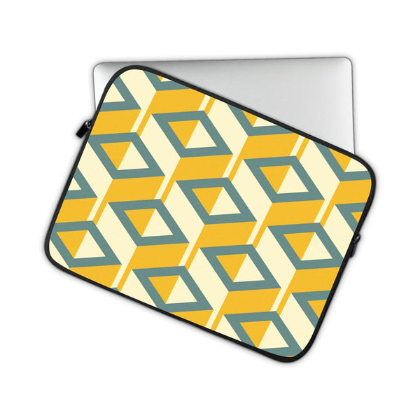 Yellow And Blue Geometric Pattern - Laptop Sleeve