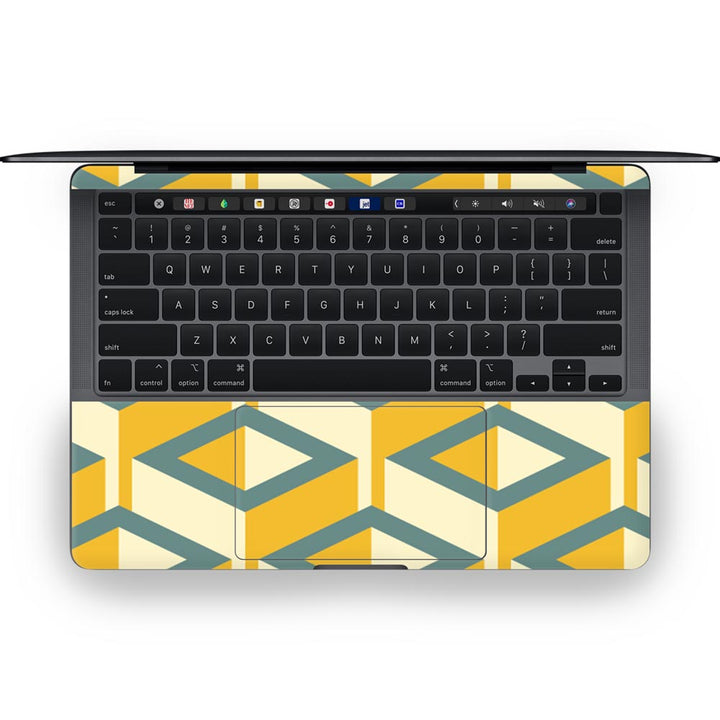 Yellow And Blue Geometric Pattern - MacBook Skins