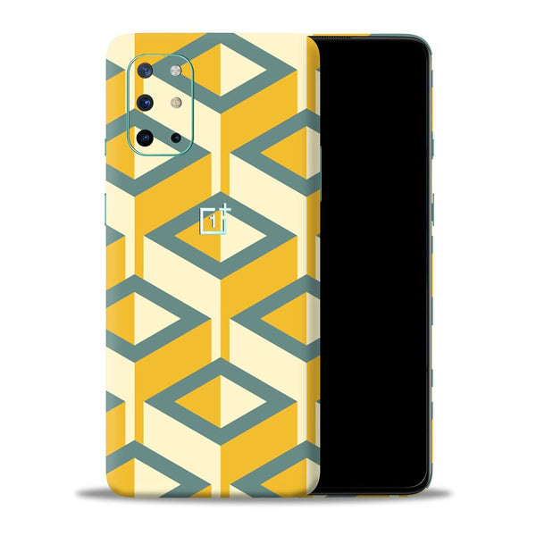 Yellow And Blue Geometric Pattern  - Mobile Skin
