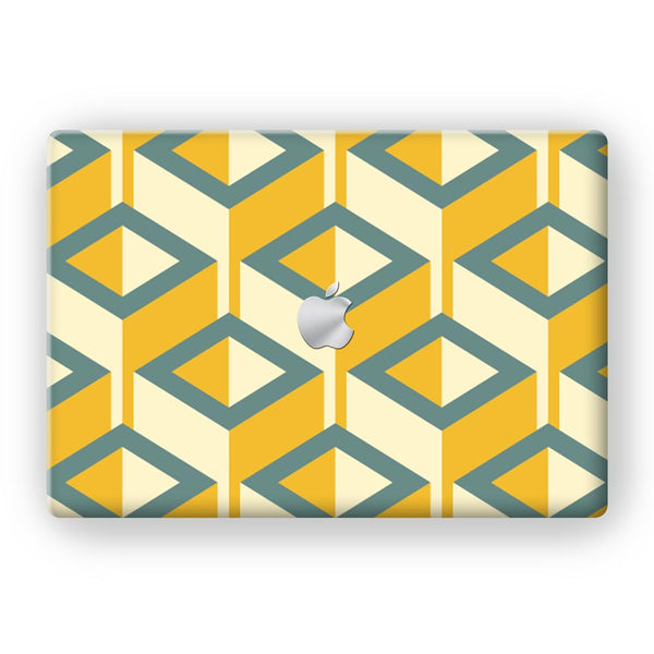 Yellow And Blue Geometric Pattern - MacBook Skins