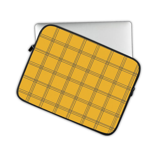 Yellow Checks Pattern - Laptop Sleeve