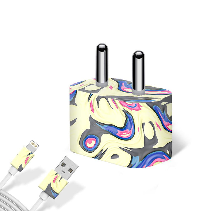 Yellow Liquid Marble - Apple charger 5W Skin