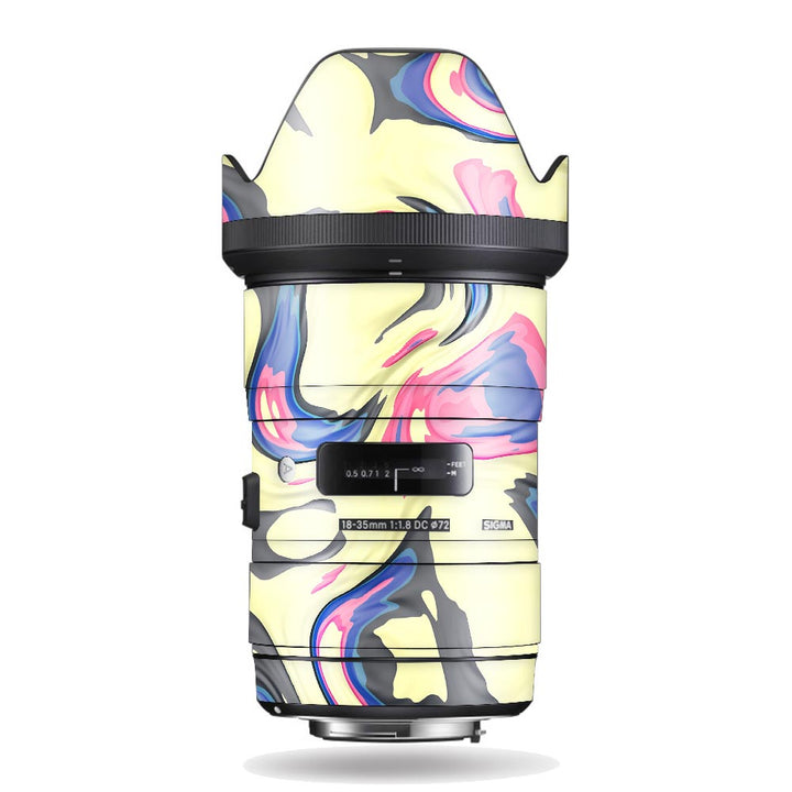 Yellow Liquid Marble - Sigma Lens Skin