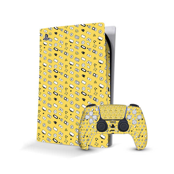 Yellow retro - Sony PlayStation 5 Console Skins