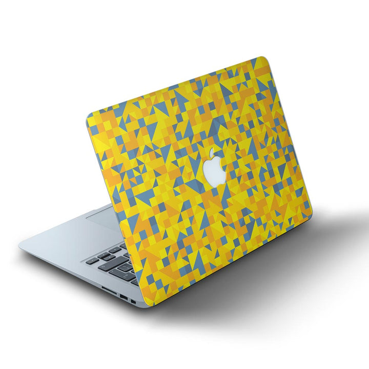 Yellow Triangled Background - MacBook Skins