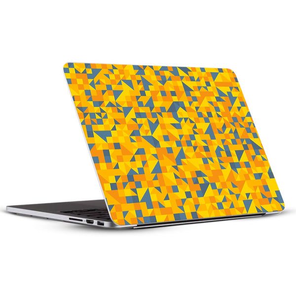 Yellow Triangled Background - Laptop Skins