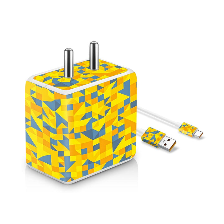 Yellow Triangled Background - VOOC Charger Skin
