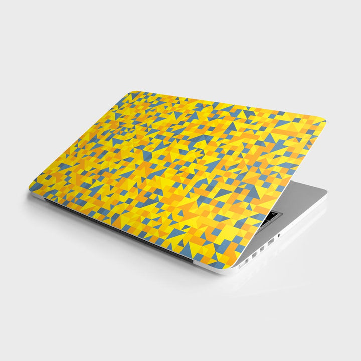 Yellow Triangled Background - Laptop Skins