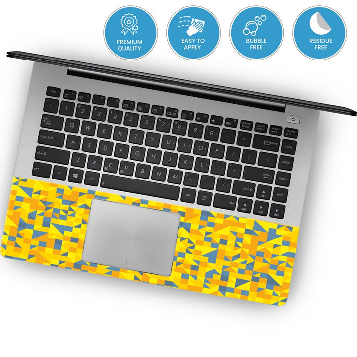 Yellow Triangled Background - Laptop Skins