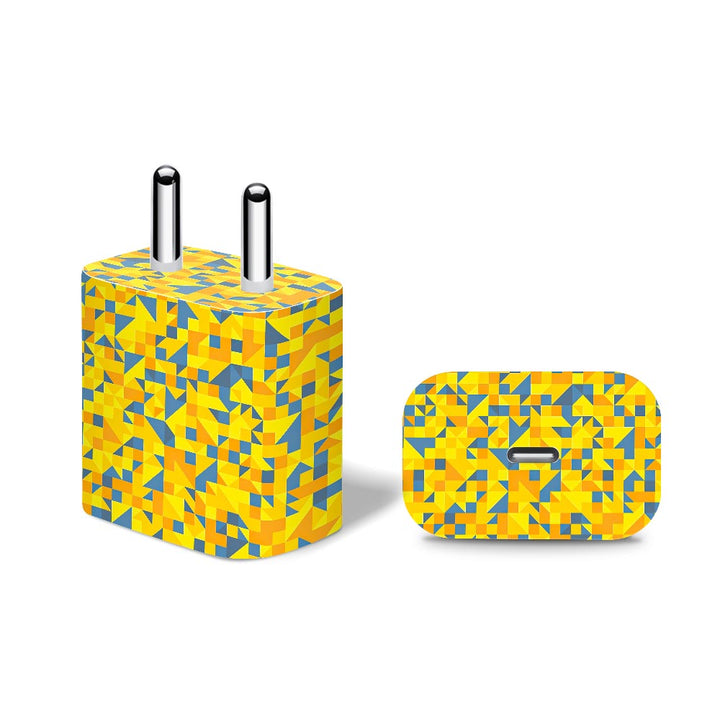 Yellow Triangled Background - Apple 20W Charger Skin