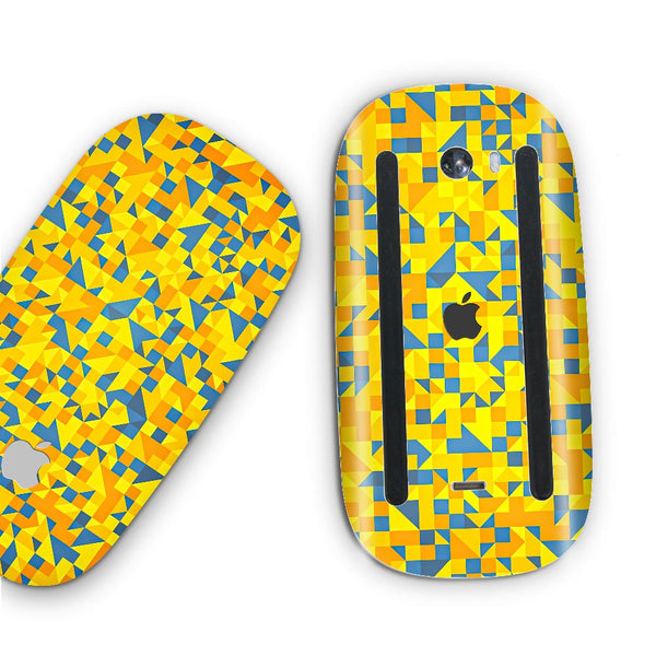Yellow Triangled Background - Apple Magic Mouse 2 Skins