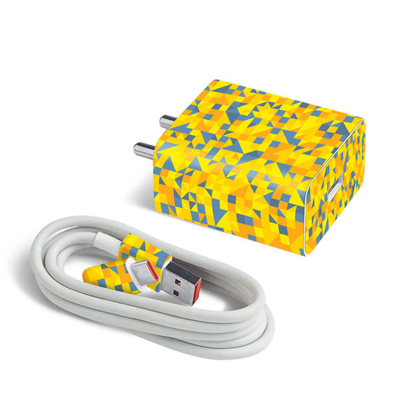 Yellow Triangled Background - MI 22.5W & 33W Charger Skin