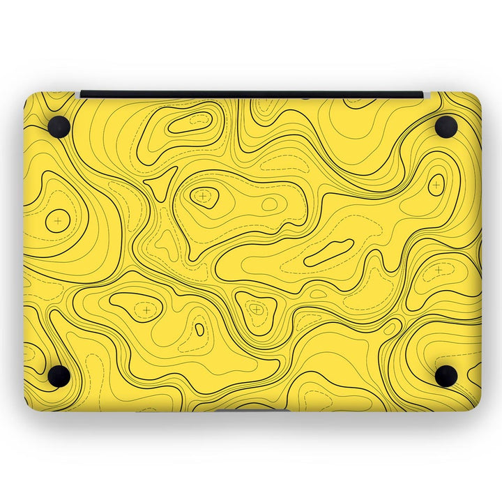 Topographic Yellow Map - MacBook Skins